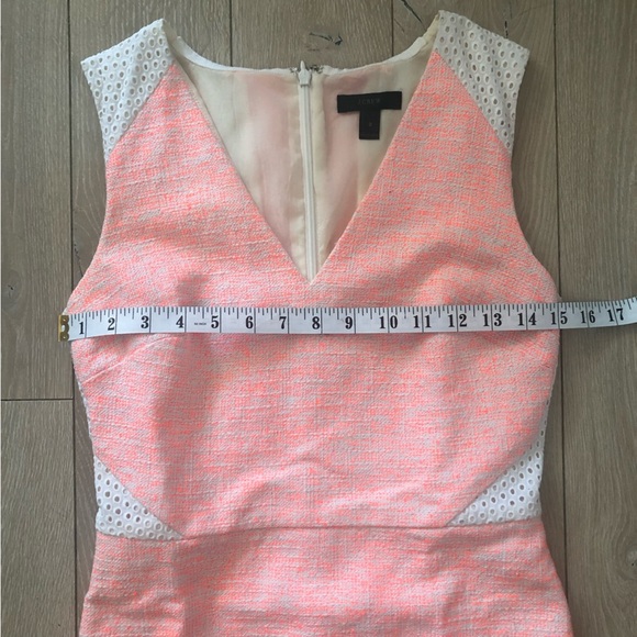J. Crew Neon Orange Lace Detailed Mini Dress Size 2 - Picture 12 of 14